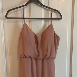 Elegant Blush Pink Spaghetti Strap Dress